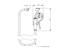 Enware Lab Drench Hose Hand Operated Aerated Single Stream