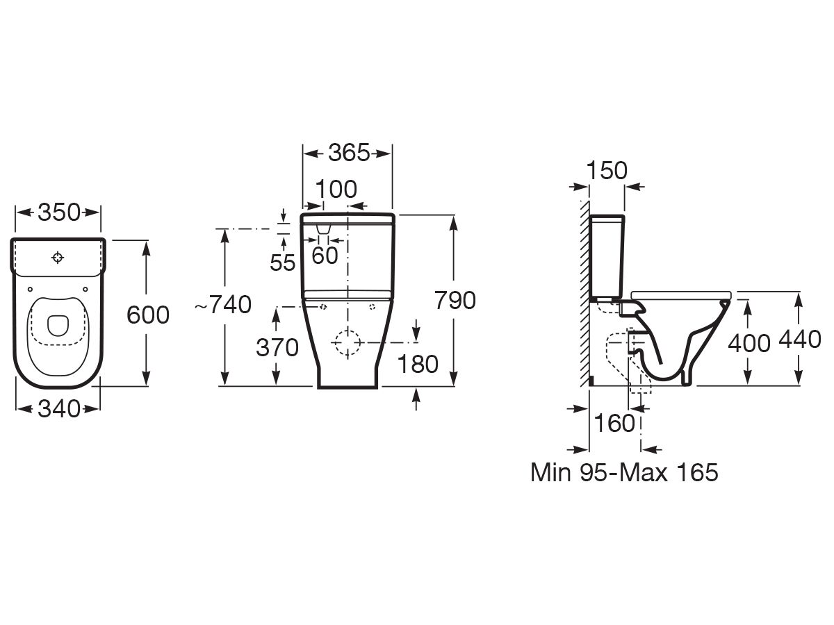 The Gap Rimless Close Coupled Back To Wall Back Inlet Toilet Suite White (4 Star)