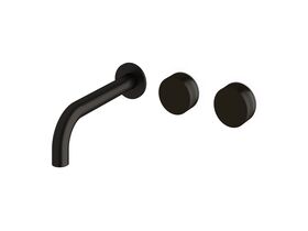 Milli Pure Wall Basin Hostess System 200mm Right Hand with Cirque Textured Handles Matte Black (3 Star)