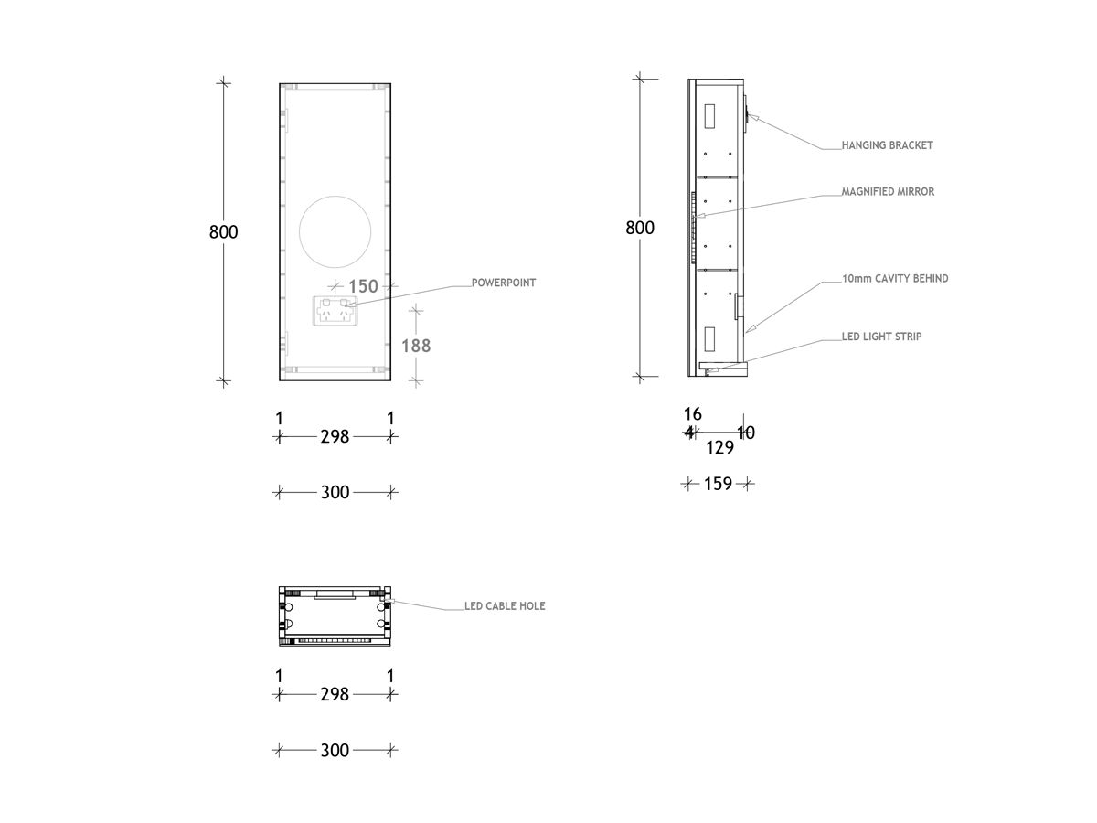 Posh Domaine 300mm x 800mm Shaving Standard 1 Door from Reece