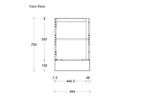 ADP Companion Vanity Unit 1 Door with Kick 500mm Length 250mm Deep