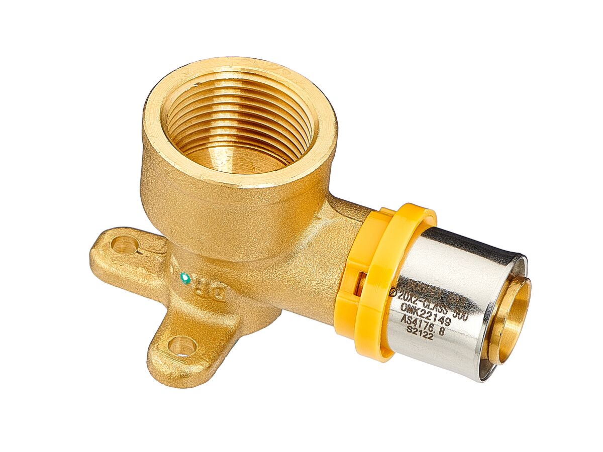 Duopex Gas Crimp Female Elbow Lugged 26mm x 3/4"