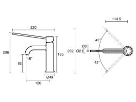 Mizu Drift Basin Mixer Curved Spout with Extended Lever Tap (6 Star)