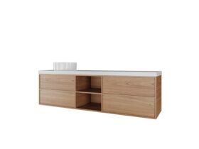 Kado Aspect 1800mm Wall Hung Vanity Unit with Shelf Single Bowl Caesarstone Top