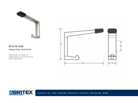 Technical Guide - Die Cast Zinc Hook with Rubber Bumper 73 x 18 x 93mm