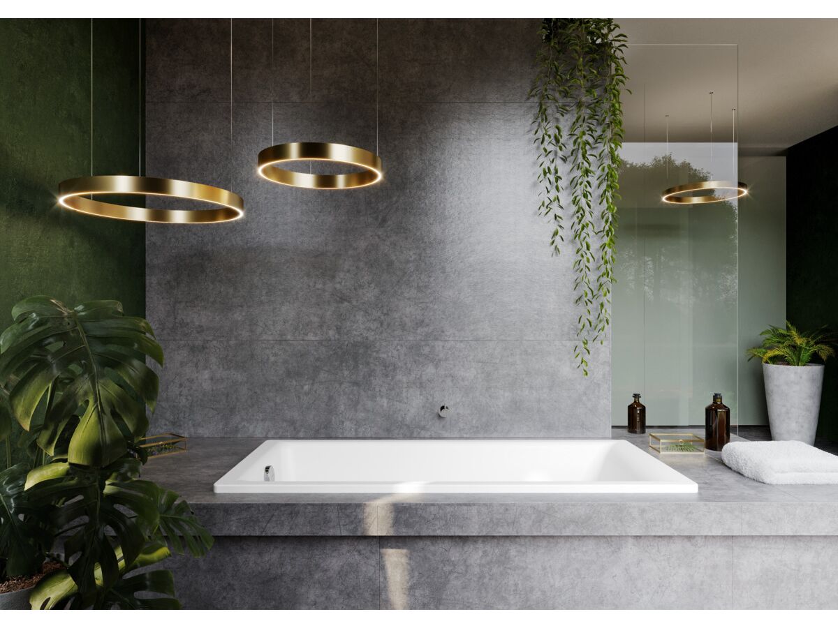 Kaldewei Puro Inset Bath with Overflow White and Chrome