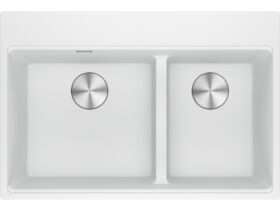 Franke City Fragranite 1.75 Bowl 430mm Bowl + 300mm Bowl Inset Sink Pack includes Chopping Board and Rollamat Polar White