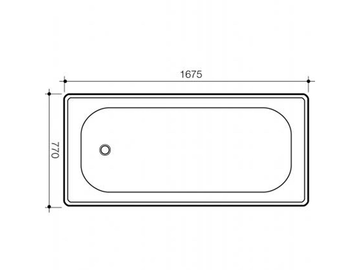 Caroma Stirling Pressed Steel Bath 1675mm White from Reece