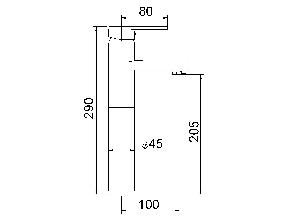 Yeva Tall Basin Mixer 100mm Chrome (4 Star)
