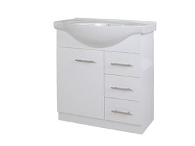 Posh Dominique MKII Semi Recessed Vanity with Kickboard 1 Taphole 750mm