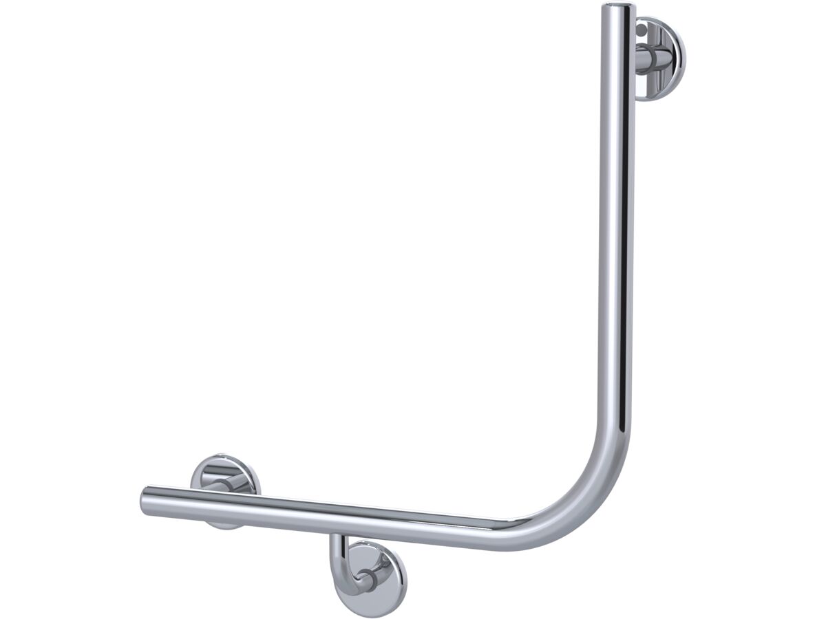 Mizu Drift 450 x 450 x 90 Degree Ambulant Toilet Grab Rail - Left Hand Polished Stainless