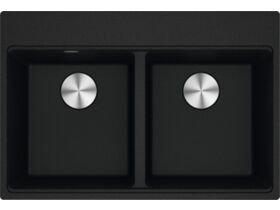 Franke City Fragranite Double Bowl 360mm Bowl + 360mm Bowl Inset Sink Pack includes Chopping Board and Rollamat Onyx