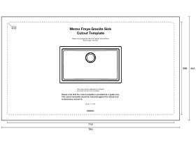 Cut Out Template - Memo Freya Mega Bowl Sink No Taphole Granite Black