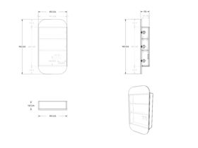 ADP Quinn by Alisa & Lysandra 1 Door Mirrored Shave Cabinet 490 x 940RH