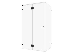 Hero - Kado Lux Frameless Enclosure with Wall Clips 1200 x 900mm Matte Black
