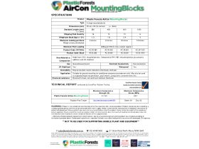 Specifications -Air Con Mounting Blocks