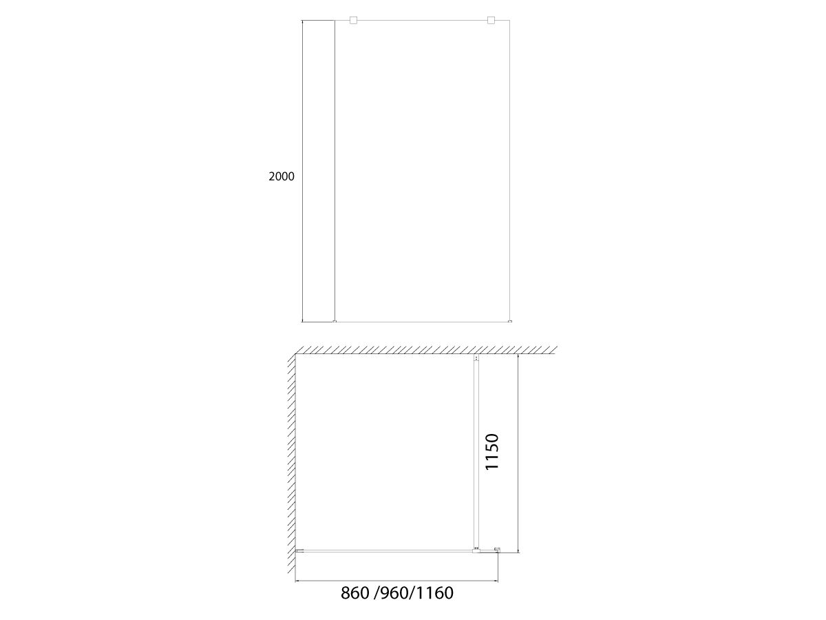M Series Shower Panel Wall Mount 960mm