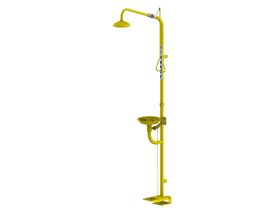 ENWARE ECE270YE Combination Deluge Shower & Eye and Face Wash, Hand / Foot Operated Stainless Steel / Yellow