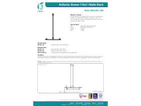 Specification Sheet - Raffaello Stainless Steel Shower T Rail 1116 x 666mm Black