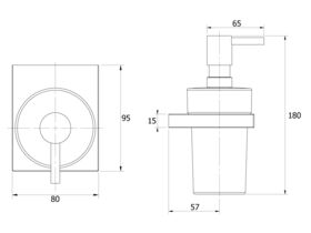 Milli Edge Wall Mounted Soap Dispenser Glass/ Chrome