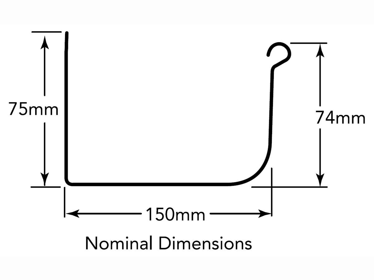 Bluescope Quad Gutter 150mm Ironstone Cut to Length from Reece
