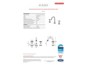 Specification Sheet - Kado Era Basin Set Swivel Cross Handles Brushed Nickel (5 Star)