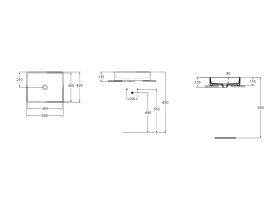 Ideal Standard 500 Above Counter Basin Thin Edge No Overflow No Taphole White