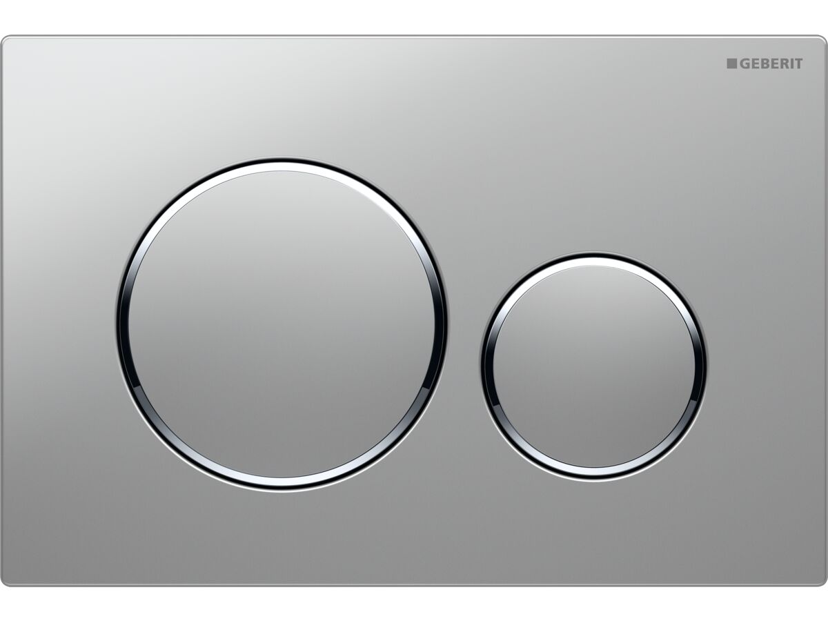 Geberit Sigma 20 Dual Flush Button Matte Chrome Plate with Chrome Trim on Buttons