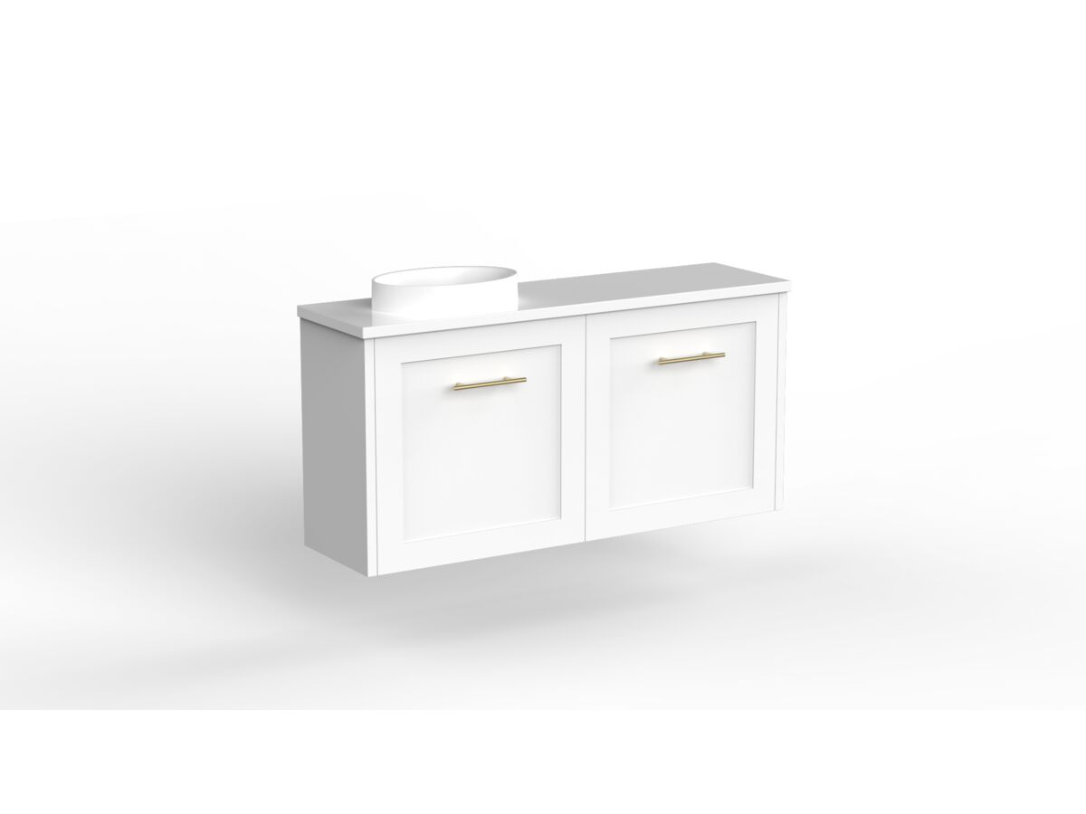 Kado Lux Petite Vanity Unit Wall Hung 900 Left Bowl Friday Top (Basin