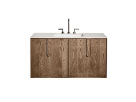 ISSY Adorn Undermount Wall Hung Vanity Unit with Two Doors & Internal Shelf with Petite Handle