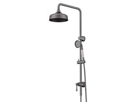 Milli Monument Twin Rail Shower with Bottom Rail Water Inlet Brushed Gunmetal (3 star)