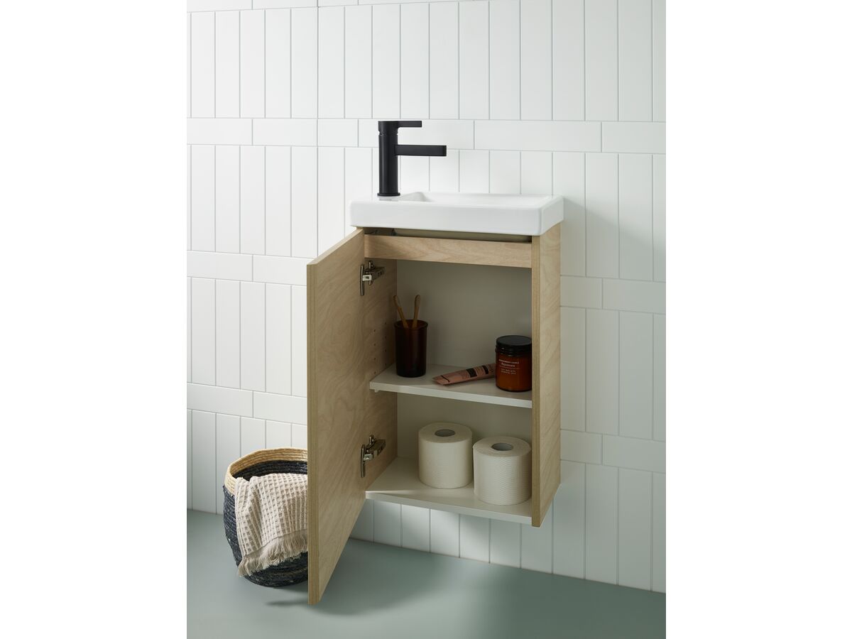 Posh Domaine 400mm Mini Wall Hung Vanity Unit Ceramic Top from Reece
