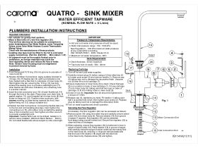 Installation Instructions - Caroma Quatro Sink Mixer Tap Gooseneck Outlet Loop Chrome (5 Star)