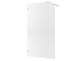 Hero - Kado Lux Frameless Curved Left Fluted Panel with Wall Clips 1200mm Chrome