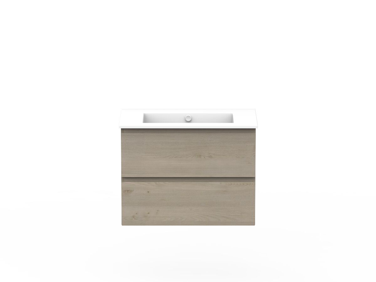 Posh Domaine 750mm Wall Hung Twin Vanity Unit AllDrawer Ceramic Top