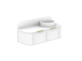 ADP Flo by Alisa & Lysandra All Drawer Vanity Unit Right Bowl 1200 Cherry Pie Top 2 Drawers (No Basin)