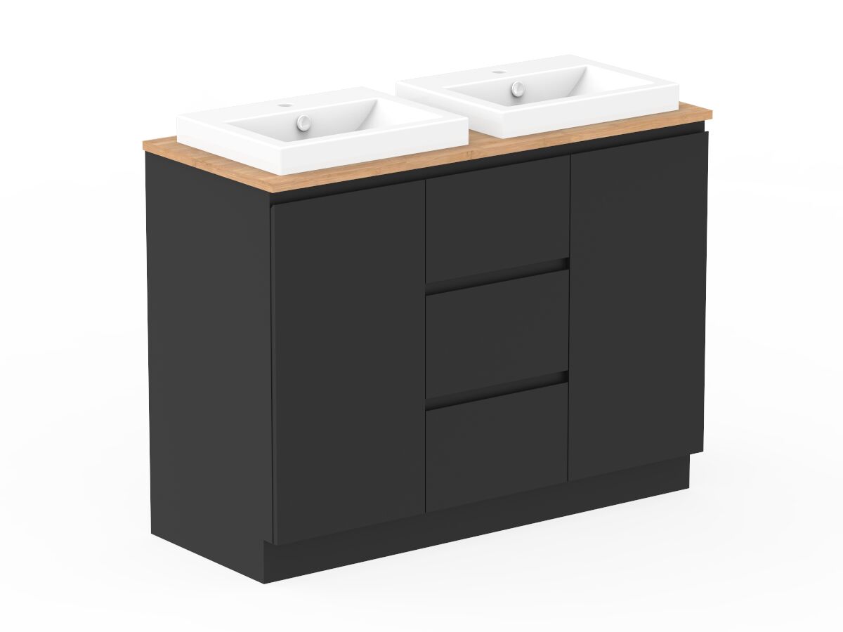 Posh Domaine Plus 1200mm Floor Mount Vanity Unit Conventional Double