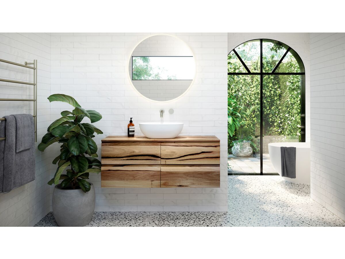 Kado Arc Timber Twin Drawer 1200mm Vanity Unit Timber Top Australian