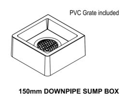 Concrete Downpipe Sump Box with PVC Grate 150mm