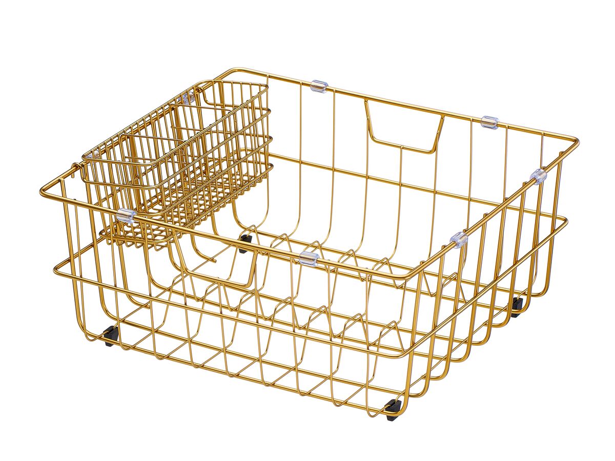 Memo Wire Basket 370 x 380mm Brushed Gold