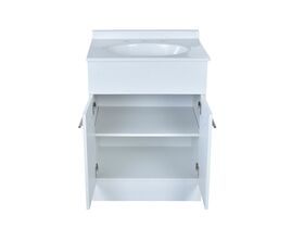 Base 2 Door Vanity Unit with Kick 3 Tapholes 610mm White