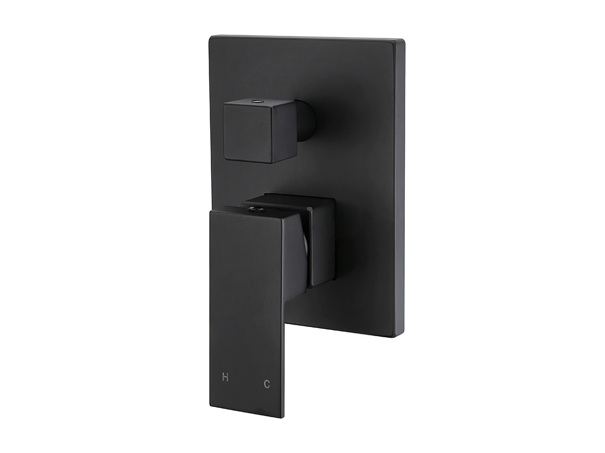Mizu Bloc Shower Mixer Tap with Diverter Matte Black from Reece