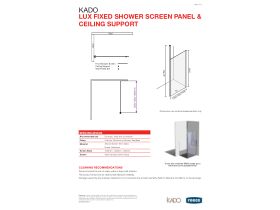 Technical Guide - Kado Lux Fixed Shower Screen Panel and Ceiling Support 1200mm Chrome