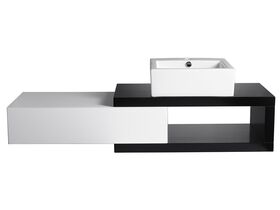 Mizu Bloc Wall Hung Vanity Unit No Basin 1500mm Black/ White