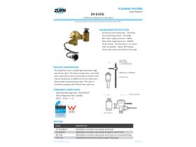 Specification Sheet - Zurn Hyd Conc Lp Flush Valve Wall Hung Urinal