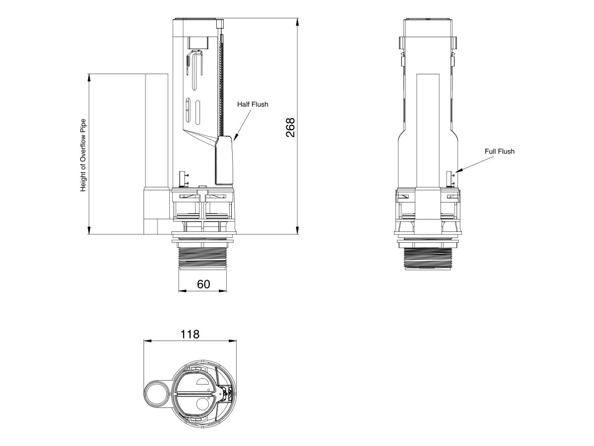 Dura Dual Flush Outlet Valve Complete from Reece