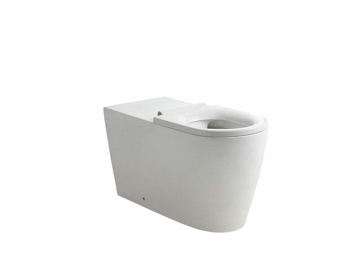 Wolfen 800 Back To Wall Toilet Pan with Single Flap Seat White (4 Star)