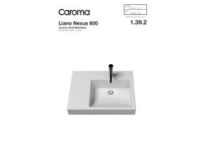 Technical Guide - Caroma Liano Nexus 600 Wall Basin Right Hand Shelf with Overflow 1 Taphole White