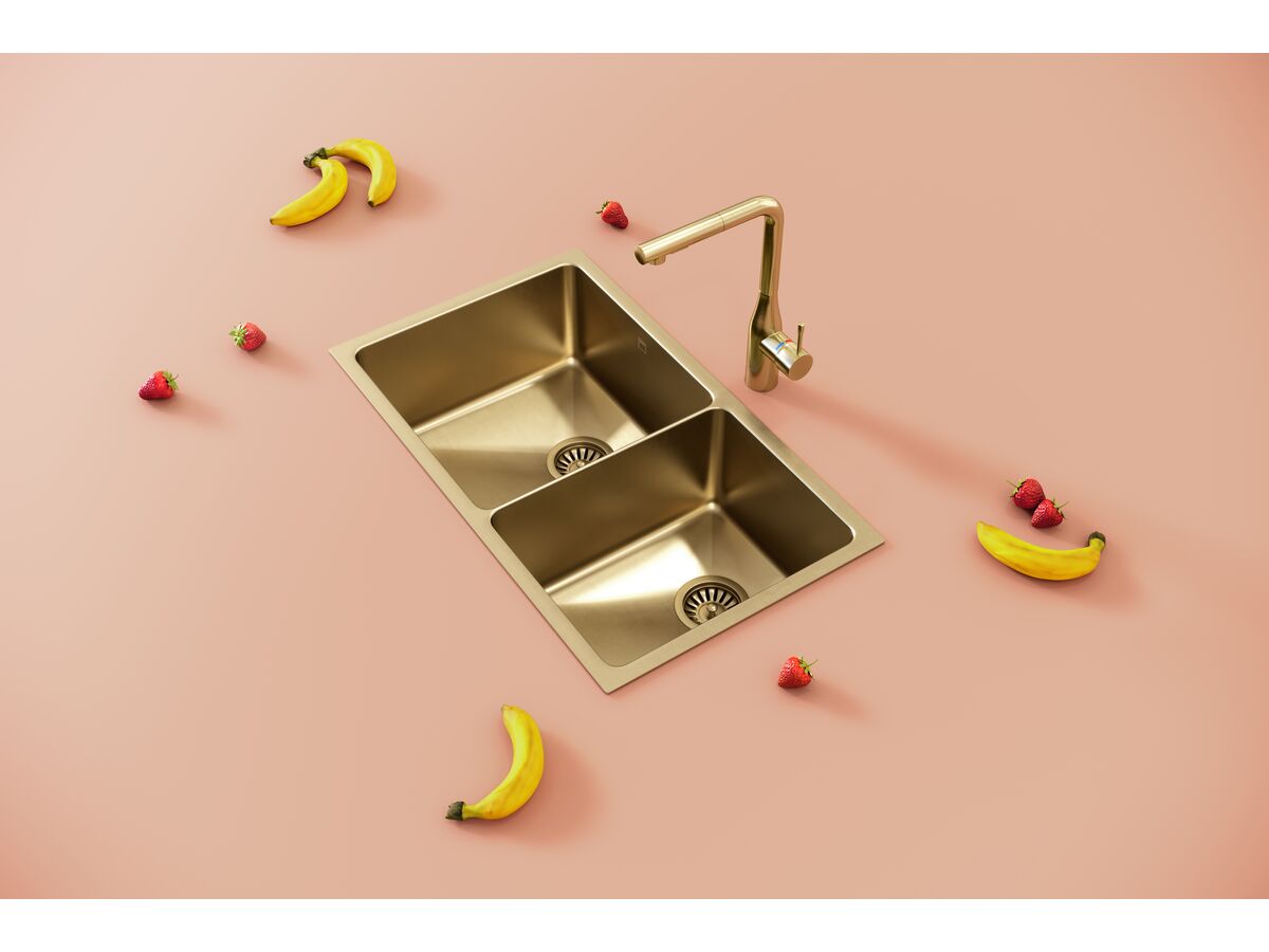 Memo Zenna 1 3/4 Bowl Sink Gold from Reece