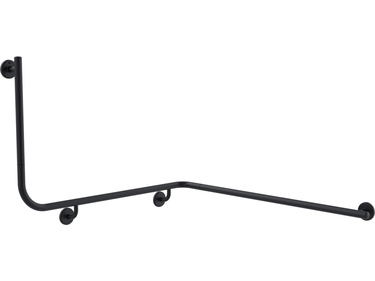 Mizu Drift 1110 x 1030 x 600 x 90 Degree Accessible Grab Rail Modular Right Hand Matte Black